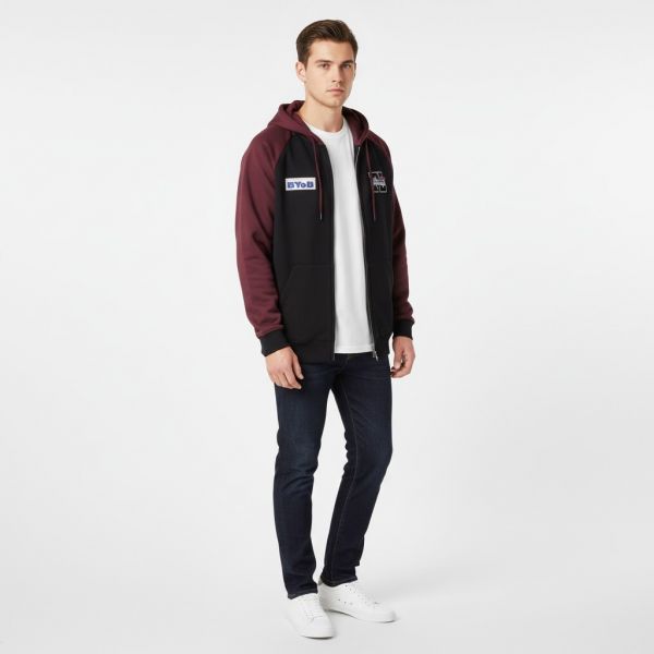 Raglan Color-Block Hooded Sweatshirt_Black 5,075円