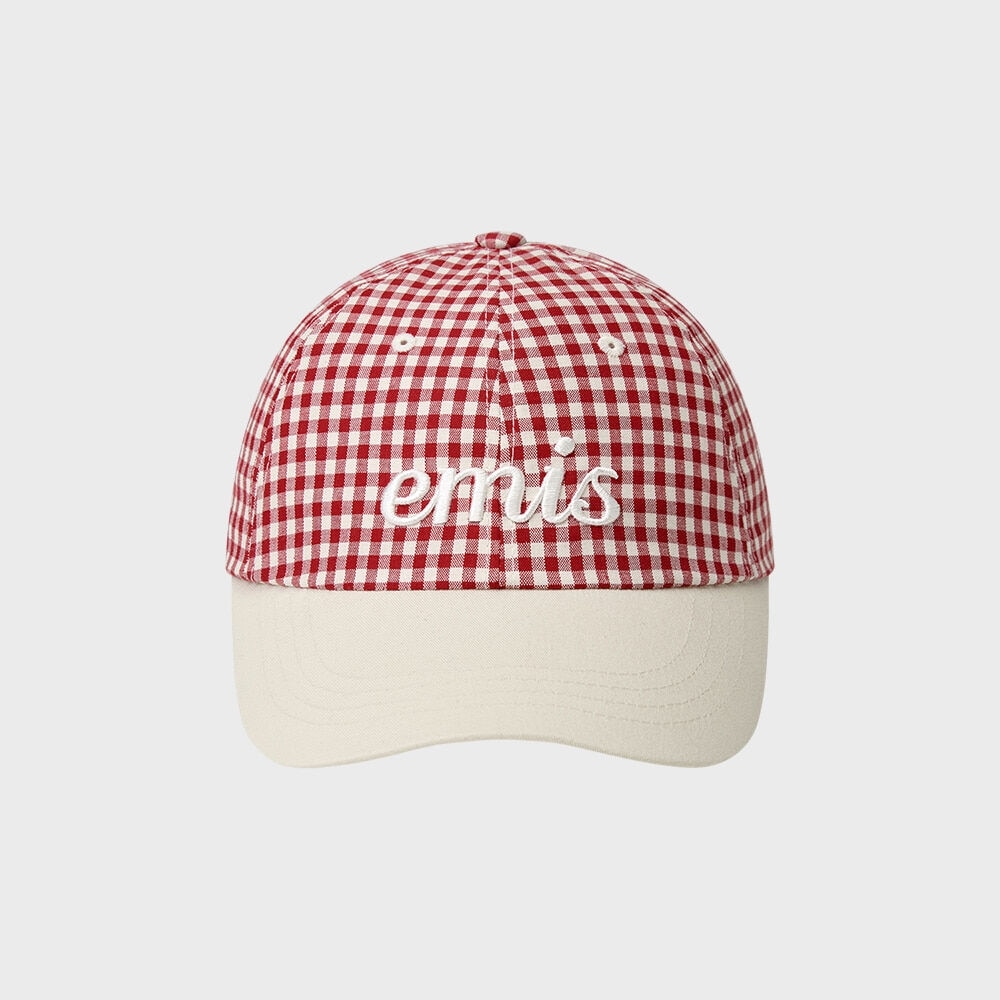 イミス GINGHAM CHECK BALL CAP-RED