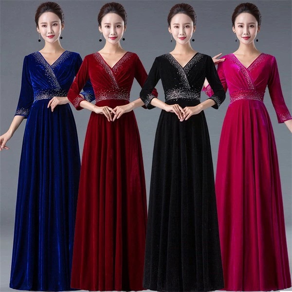 新発売ドレス 大人 ピアノ 発表会 演奏会用ドレス ロングドレス 演奏会 イブニングドレス 結婚式 母親 ピアノ発表会 中学生 パーティードレス 発表会ドレス 赤 高校生 大きいサイズ コンクール ロ