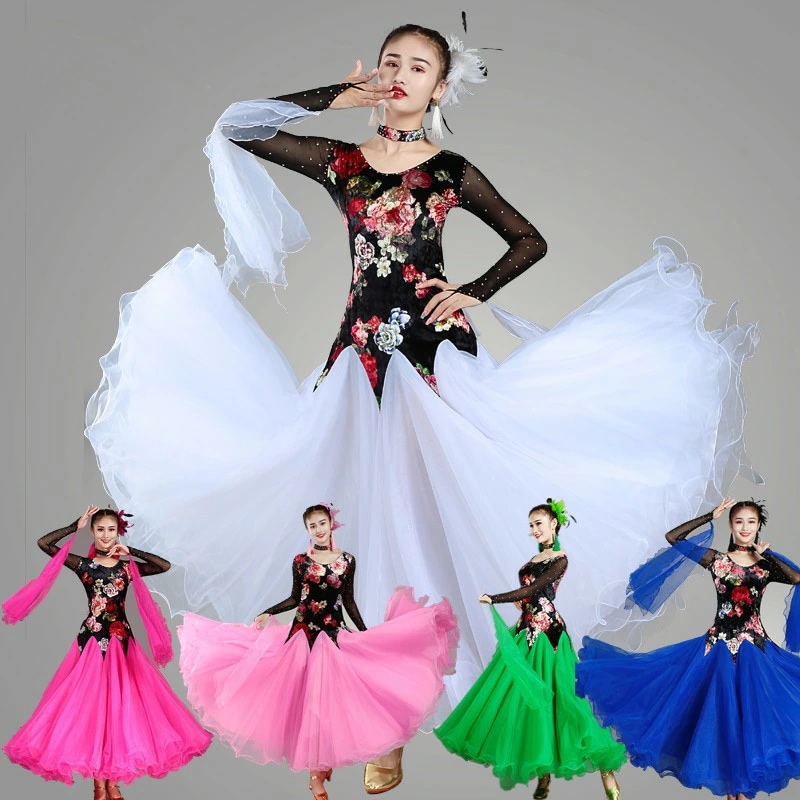 Amazon.co.jp: [LNIGHT]社交ダンスドレス モダンダンス衣装 ドレス 花