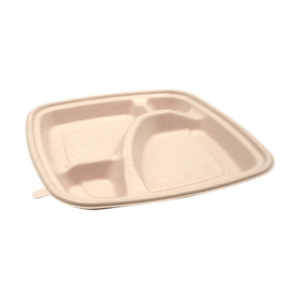 パックスタイル BB竹バガス弁当 N23-23A ラミ 227x227x高さ25mm (50枚)