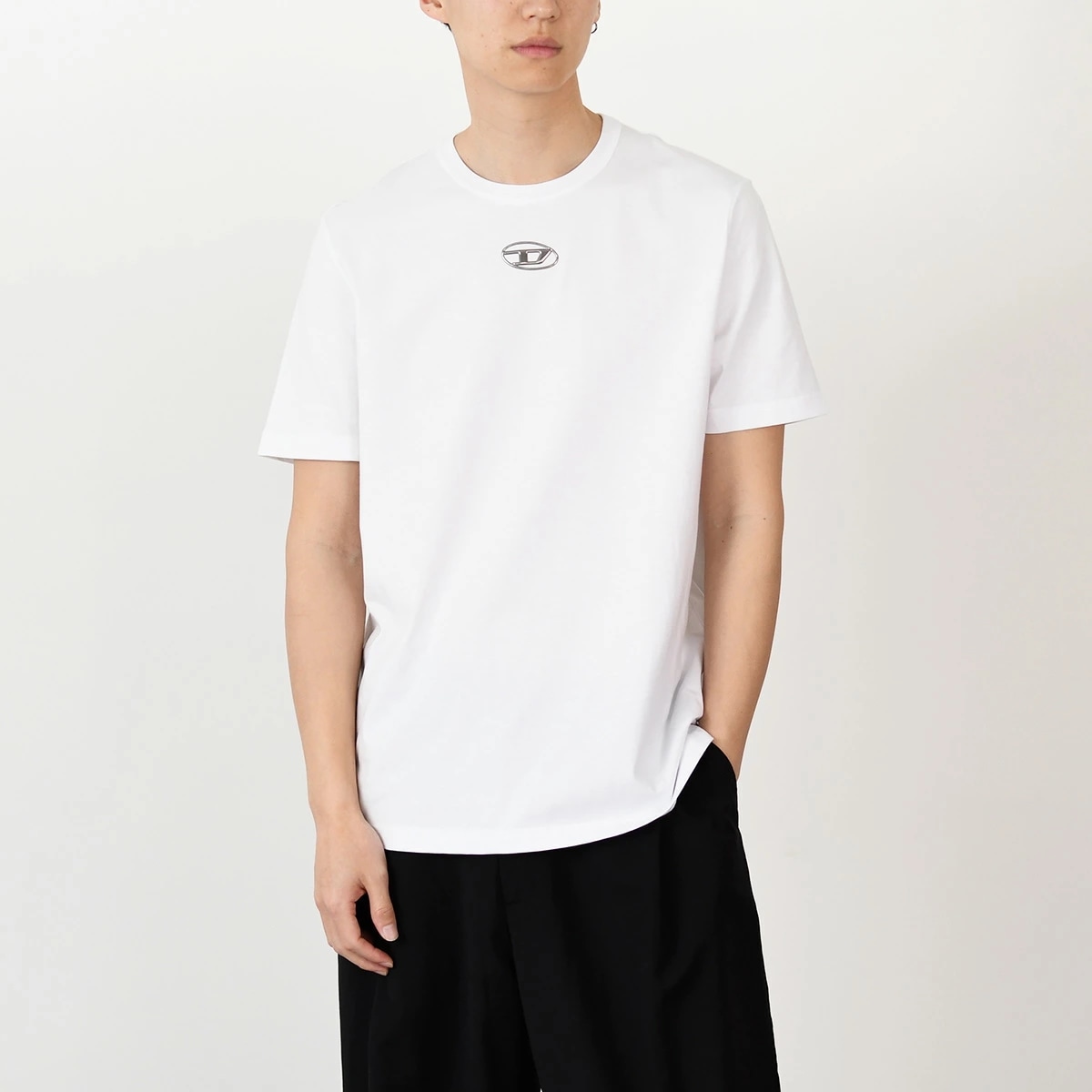 トップス Tシャツ T-ADJUST-OD オーガニックコットン A17880 0CLBR メンズ ホワイト ブラック コットン ロゴ 半袖 ロゴT 春夏