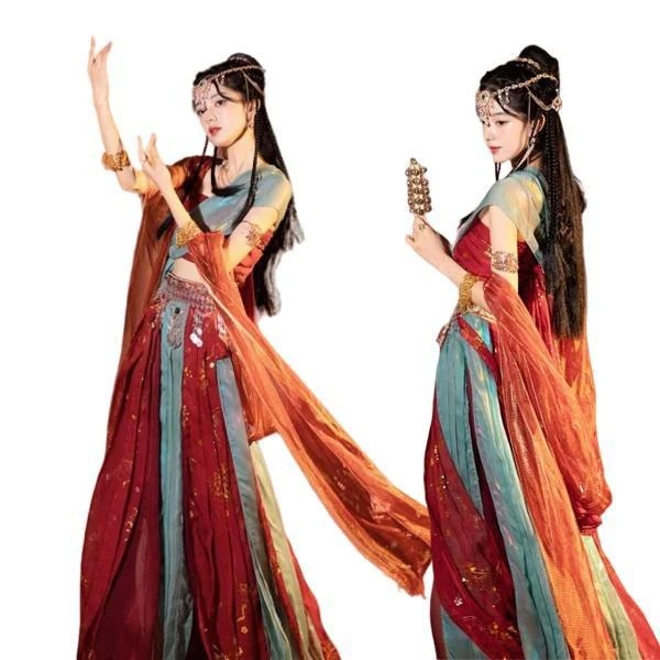 アラビアン アジア 演目衣裳 中華 コスプレ衣装 唐時代 仕女 宮廷舞踊 古代 飛天 ベリーダンス衣装 7月最新デザイン&20%OFFハロウィン 民族衣装 西域 異国風情