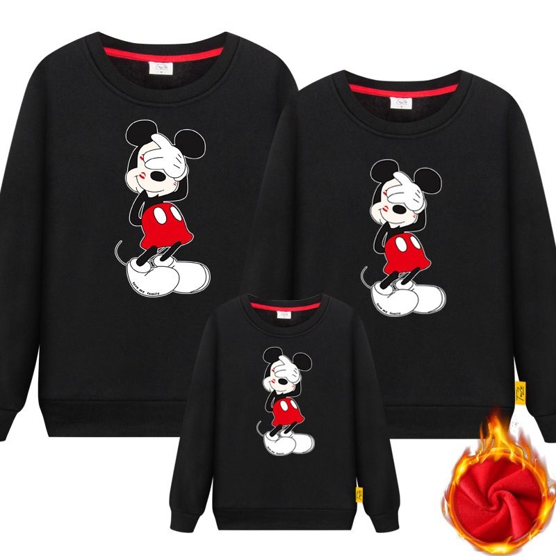 パーカー 親子ペアルック/ ディズニーキャラクター 韓国ファッション 裏起毛