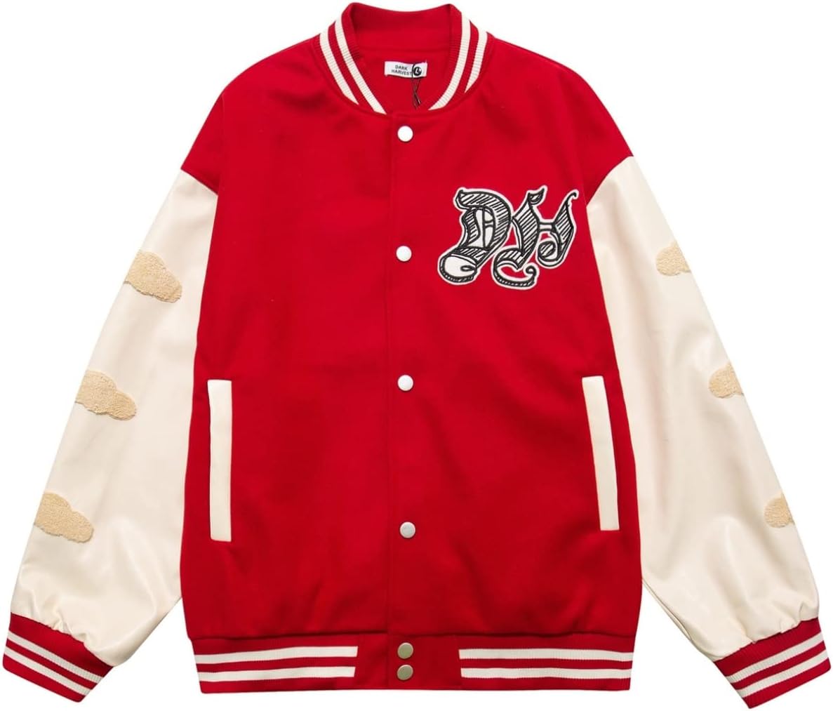 秋冬 スタジャン メンズ ジャケット 刺繍 パッチワーク アウター カジュアル 防風 保温 ブルゾンジャケット 野球服 ジャンパー オシャレ 大きいサイズ 男女兼用 ストリート 原宿系 デイ