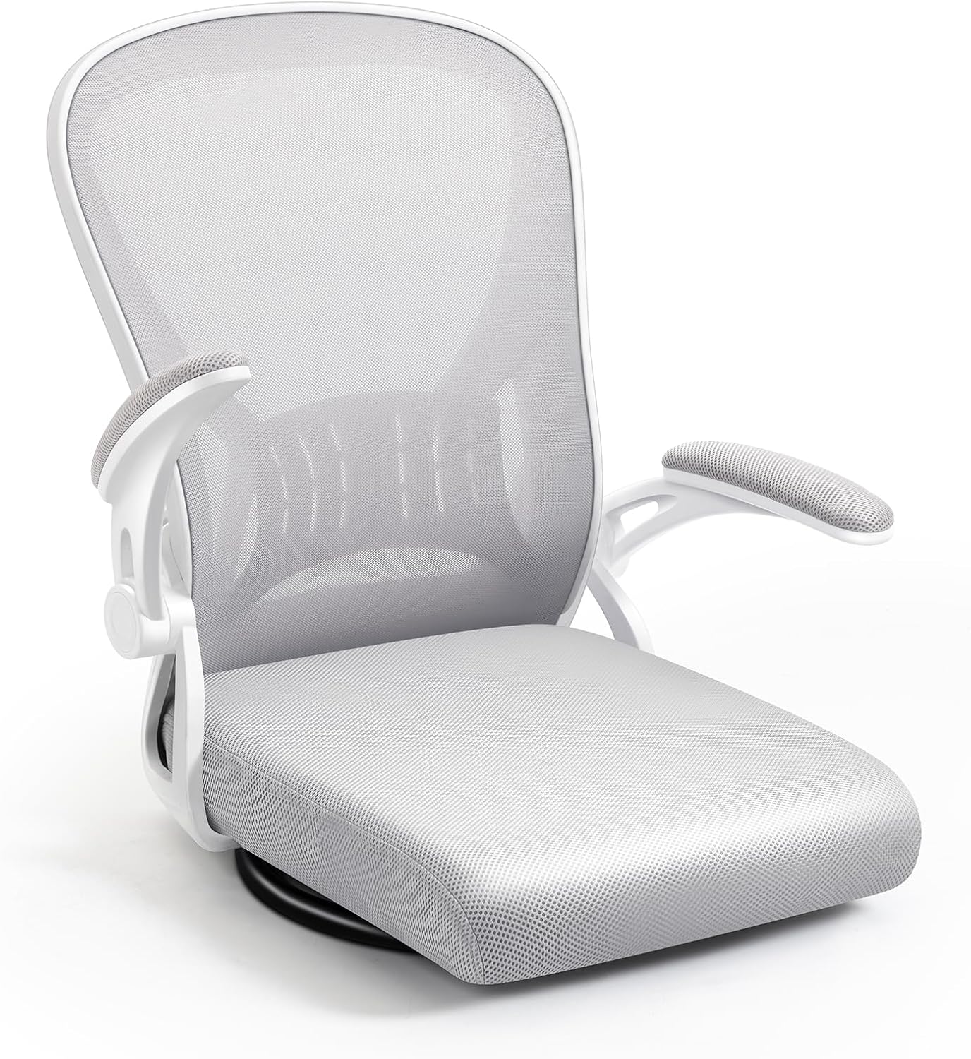 座椅子 360度回転座椅子 疲れない椅子 アップフリップアームレスト コンパクト 和室用オフィスチェア デスクチェア メッシュ 人間工学 10分簡単組み立て こたつ用 通気性 机下収納 省スペース (椅子