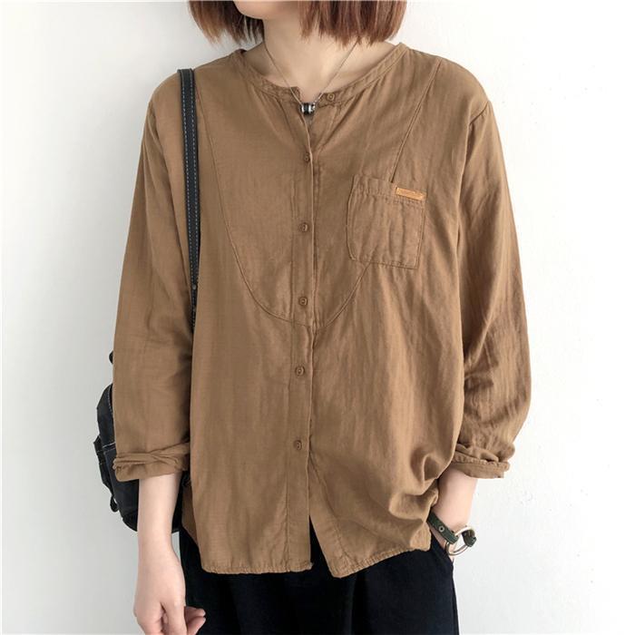 シャツ レディース ブラウス 春 夏 秋 40代 リネンシャツ パーカー ガーゼ 長袖 シャツブラウス 綿麻トップス 着心地 大人 体型カバー 5,399円