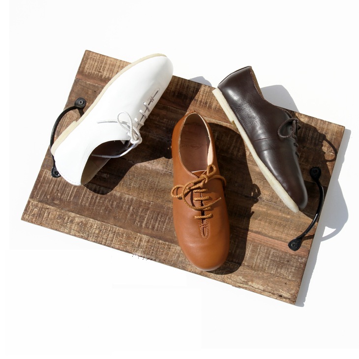 バレーシューズ レースアップ カジュアル 本革 レザー 甘辛 シンプル おじ靴 フェミニンFE-01