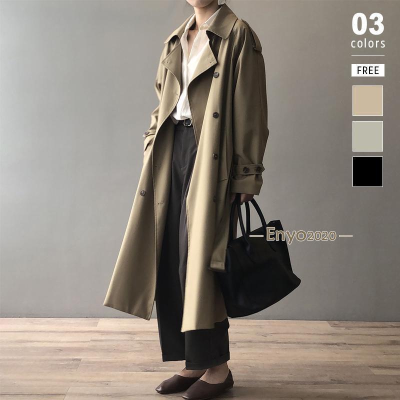 トレンチコート レディース ロングコート アウター スプリングコート ロング丈 ライトアウター コート トレンチ ベルト付き フォーマル ゆったり オフィス オ