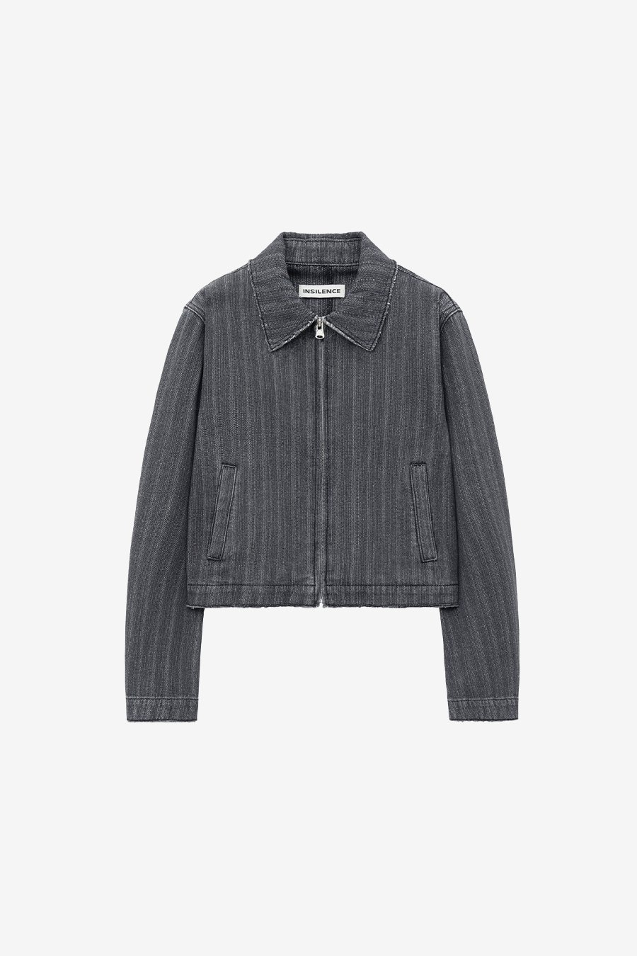 【INSILENCE】 SURFACE SLUB ZIP-UP JACKET : DARK GREY