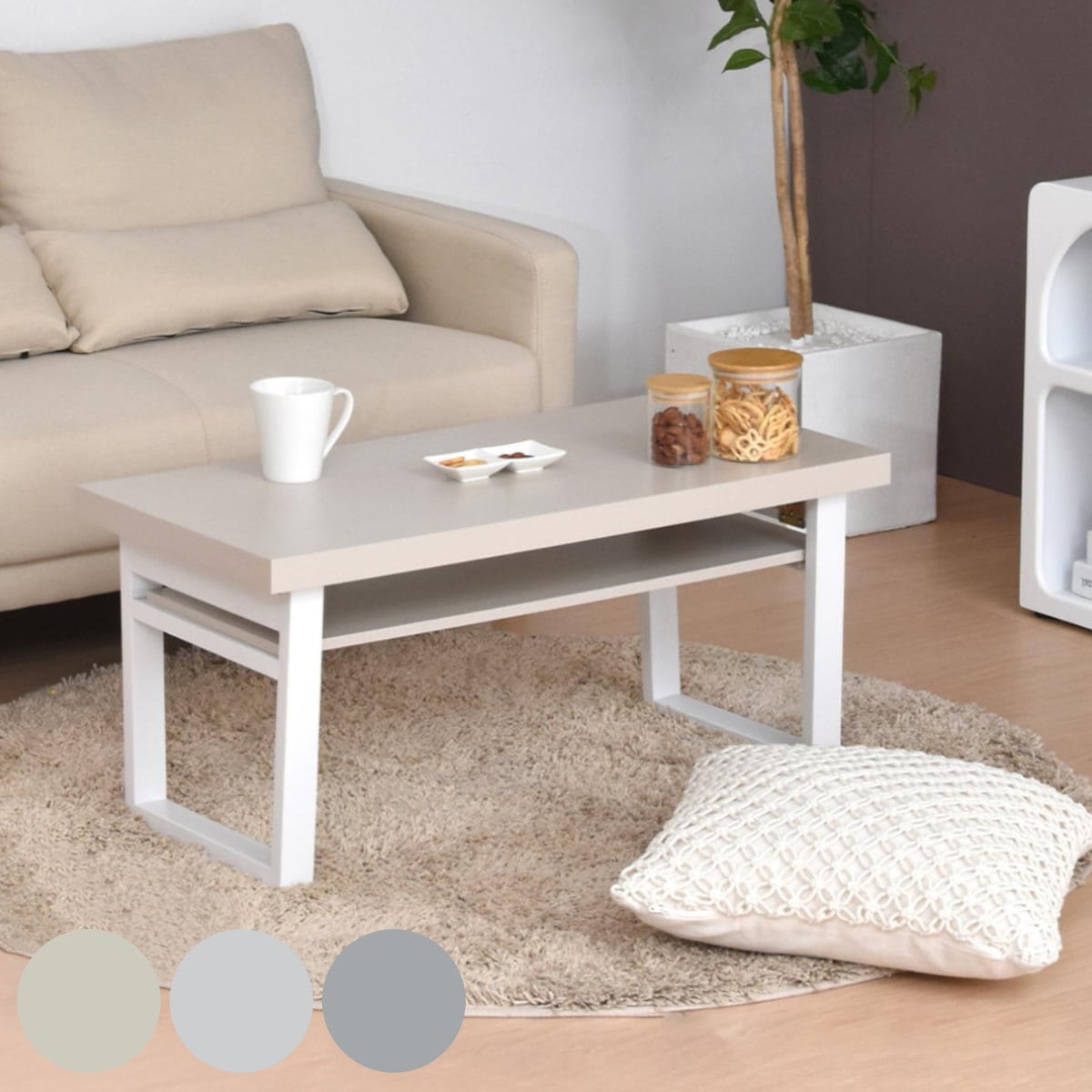 ローテーブル 折りたたみ 幅80cm 収納棚付 Noko センターテーブル リビングテーブル 長方形 テーブル 収納付き 折り畳み 完成品 奥行38cm リビング おしゃれ 座卓