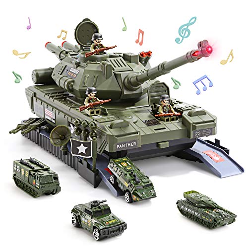 Cute Stone 2in1戦車おもちゃ タンクおもちゃ おままごと 収納式 タンクモデル 合金ミ