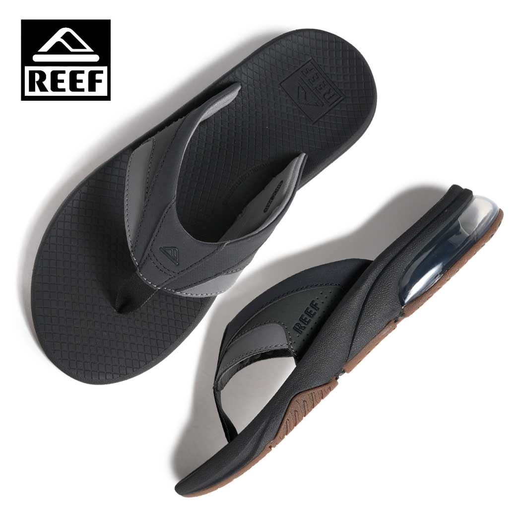 REEF リーフ ファニング フリップ フロップ トング サンダル FANNING + SANDAL BLACK GUM ( ブラック 黒 ビーチサンダル アウトドア レジャー 旅行 タウンユース 川