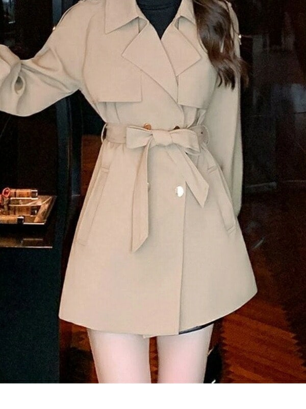 新作秋冬服 トレンチコート レディース 英国 ファッションダブルバックルゆったり着やせコート ジャケット 韓国 トレンチコート ロング 通勤 アウター