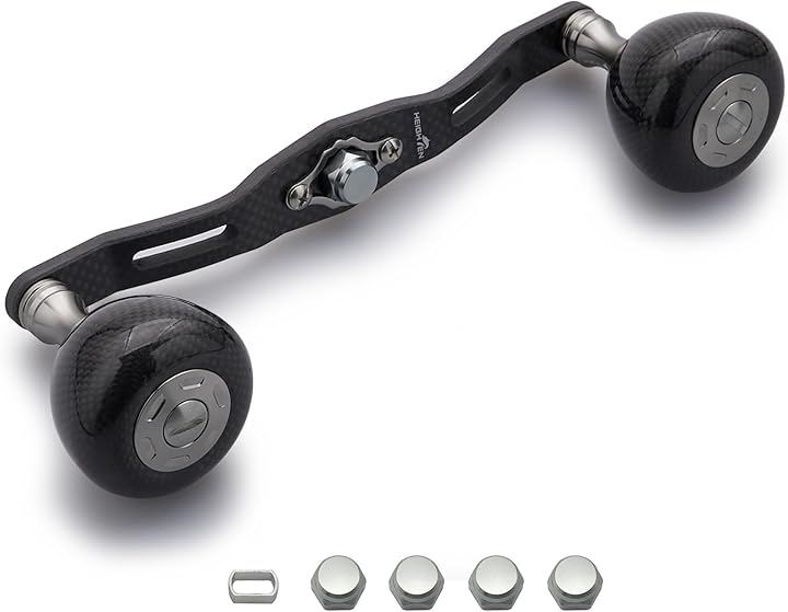 130mm リール ハンドル 36mm カーボンノブ搭載 シマノ SHIMANO ダイワ DAIWA アブ Abu 通用 ベイトリール Carbon (ガンメタル - カーボン製ハンドル)