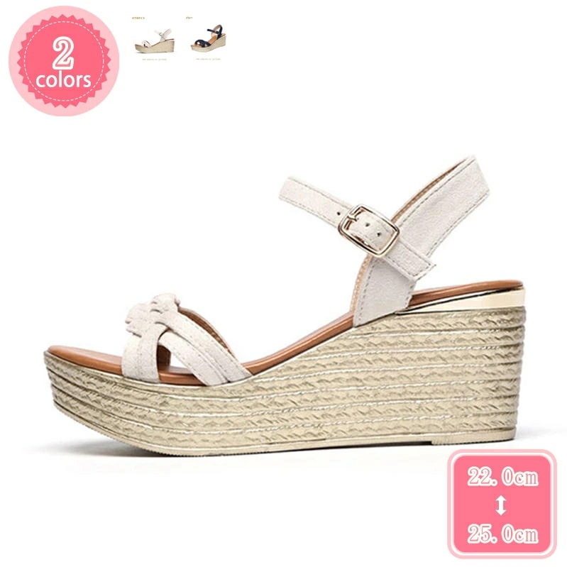 777円OFFクーポン ウエッジサンダル サンダル ミドルヒール レディース 厚底 夏 シューズ 歩きやすい 痛くない 大きいサイズ おしゃれ 編み込み コンフォート ウェッジソール ウェッジサンダル