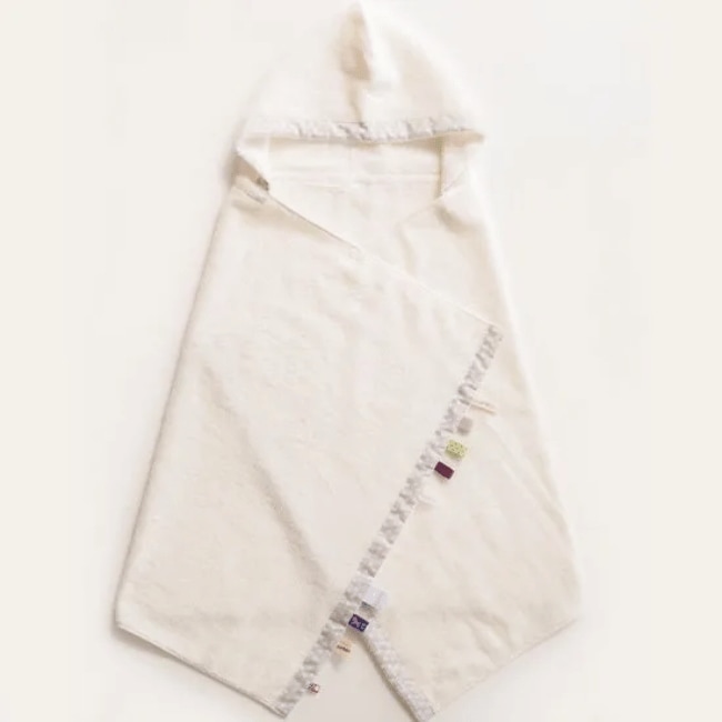 ふわふわにぎにぎ フード付きバスタオル（オフホワイト）今治タオル 日本産 ベビー＆キッズ 60×120cm クレシェンド