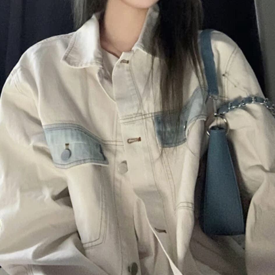 アウター ジャケット デニムジャケット 長袖 襟付き 前開き ボタン ミディアム丈 デニム かわいい 大人可愛い きれいめ シンプル 上品 おしゃれ かっこいい カジュアル こなれ感 個性的 レトロ