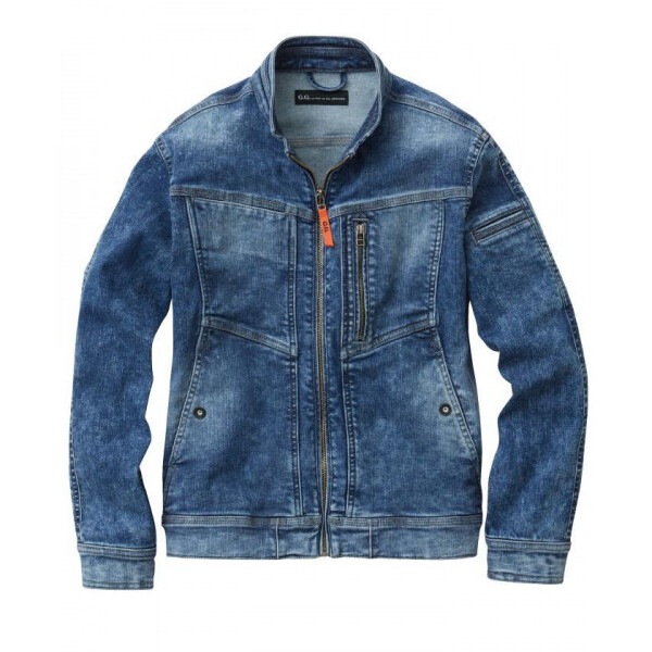 1682-00 長袖ブルゾン 3Lサイズ ミッドインディゴ(557) G.G.