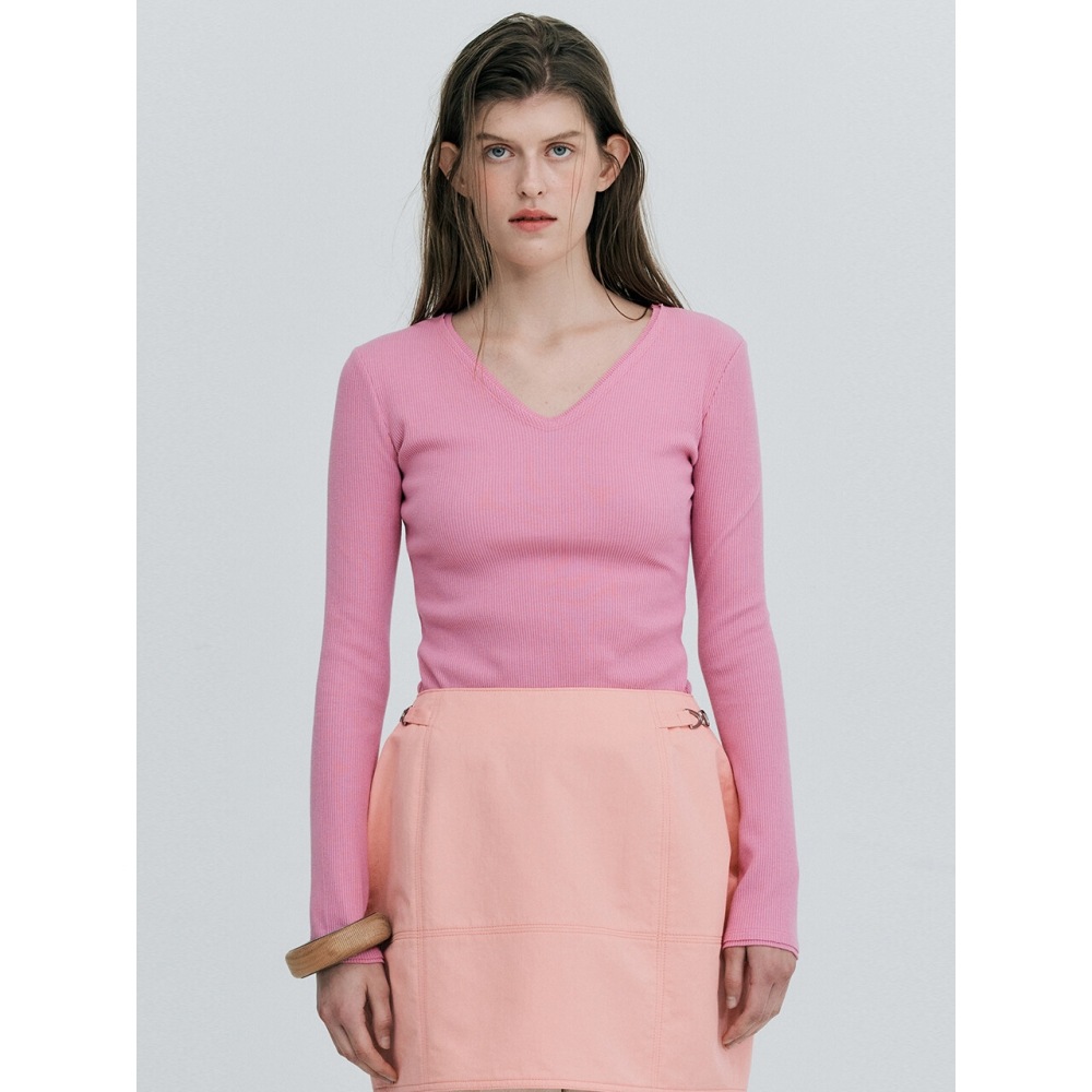 WNDERKAMMER VネックT ピンク