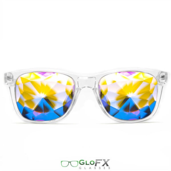 サングラス GloFX Ultimate Kaleidoscope Glasses- Clear Frame Rainbow Spectrum Kaleidoscopic