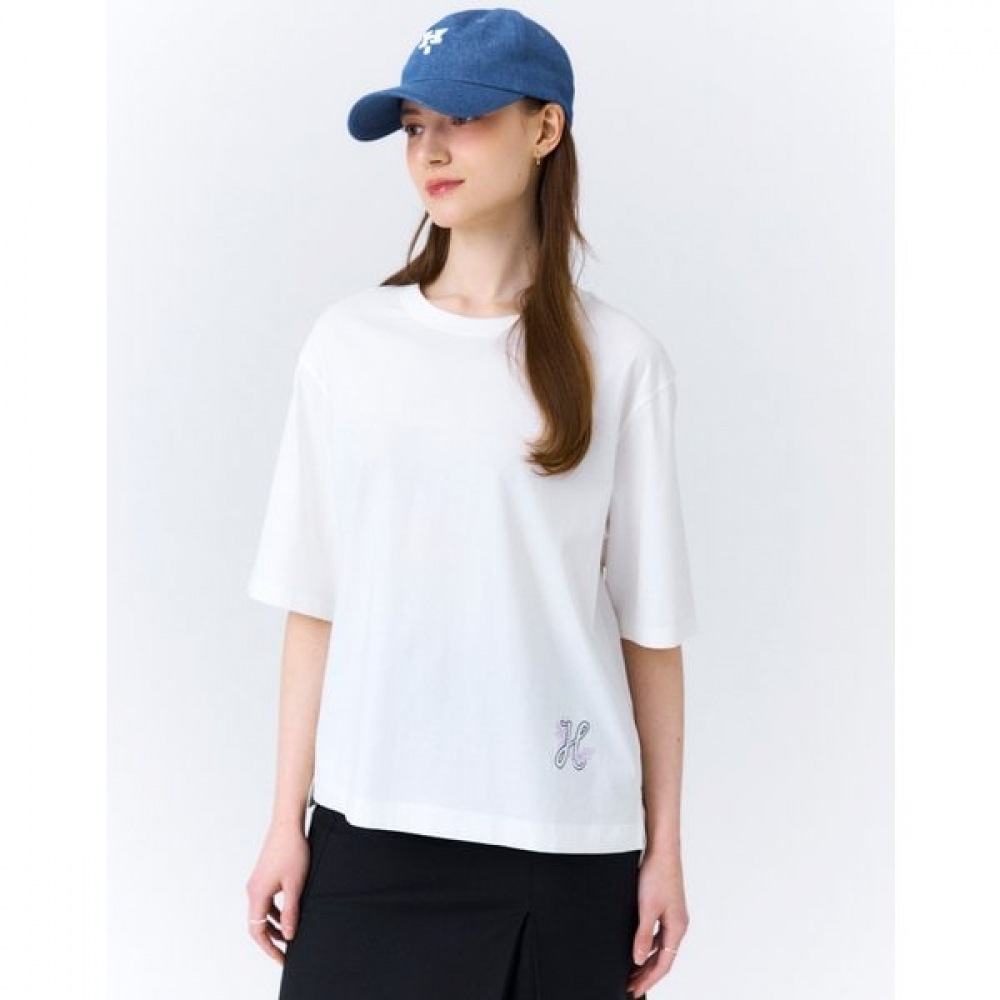 [24SS] [ベスト] ホワイトルーズフィットロゴプリント 5 スリーブティシャー HSTS4BC25WT 6,711円