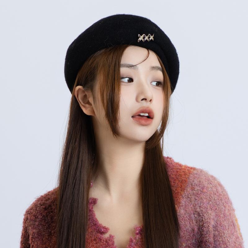秋冬 コーデ レディース ファッション オシャレ 服 カワイイ シンプル 大人カワイイ 大きいサイズ ウール ベレー帽 画家帽子 フレンチ レトロ 5,760円
