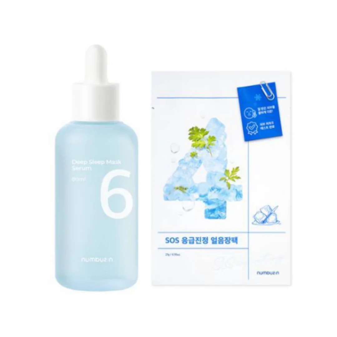 6番 熟睡 マスクパック セラム80ml 企画 (+4番 SOSアイスパック) [넘버즈인 6번 푹잠 마스크팩 세럼 80ml 기획(+4번 SOS 얼음장팩)
