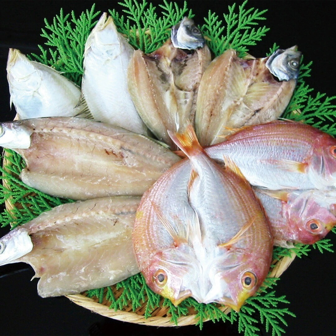 島根 岡富商店 とれたて干物セット エテかれい2枚 あじ2枚 かます23枚 れんこ鯛2枚 【産直メーカー直送品】