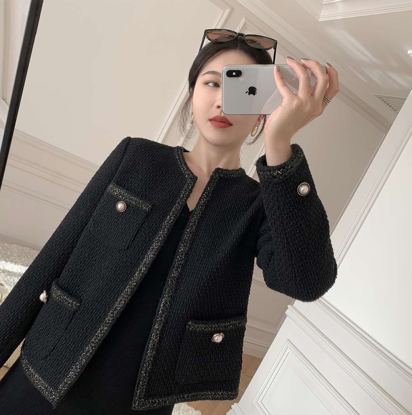 秋冬 レディース アウター コート 長袖 ポケット 前開き 編み込み ポリエステル 大人可愛い