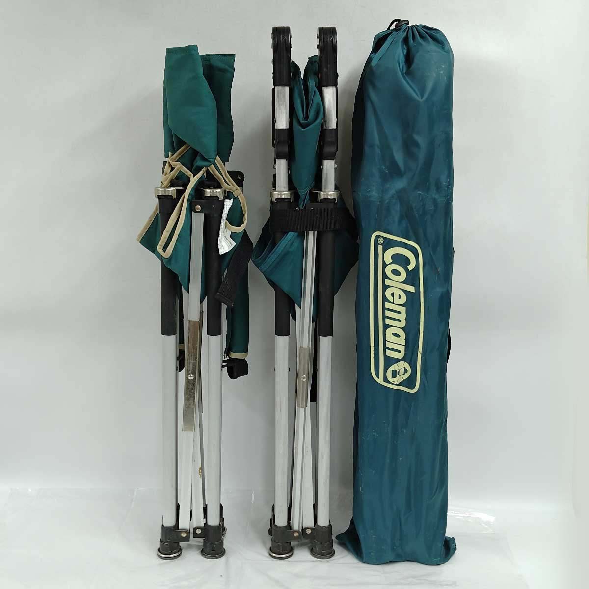 【中古】 [3点セット] コールマン キッズ スリム キャプテン チェア 170-5849 170-5666 グリーン 170-5849 Coleman キャンプ アウトドア