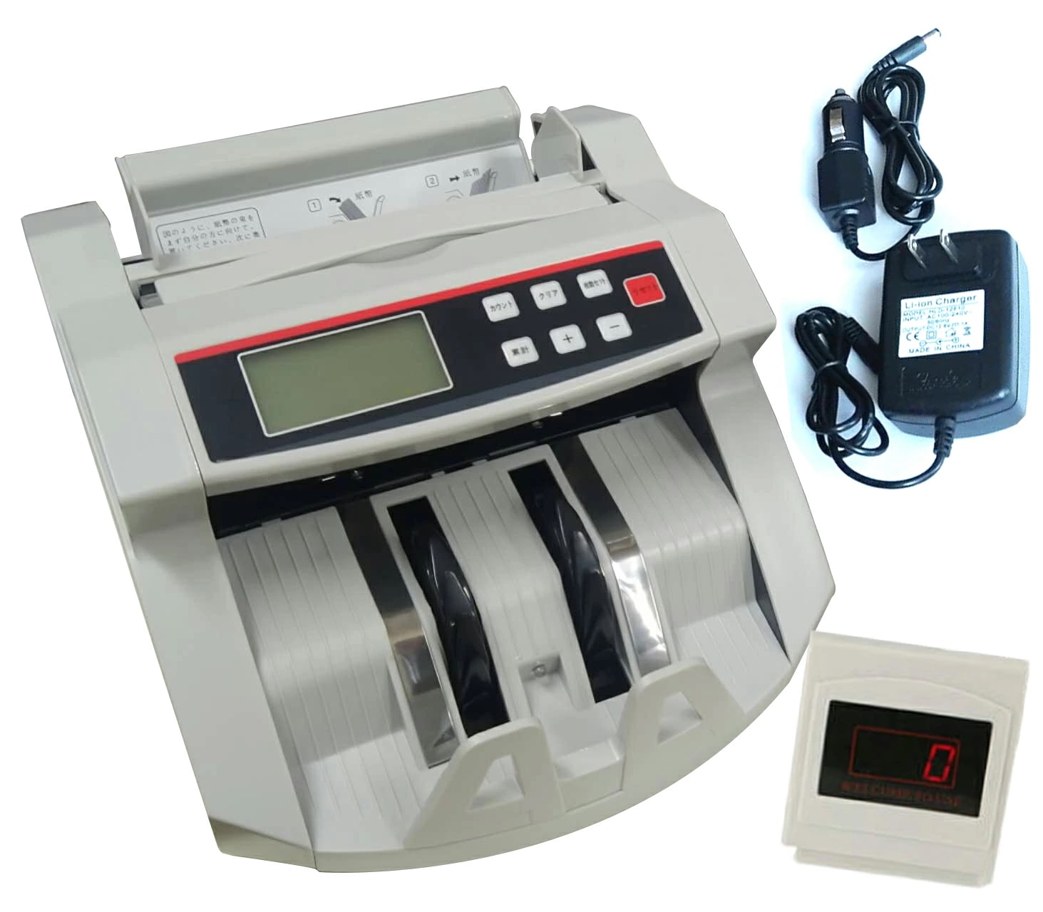 充電式マネーカウンター 別カウンター付き Bill Counter LCDディスプレー 日本語操作パネル 白/黒 日本語表記 紙幣計数機 紙幣カウンター お札カウンター
