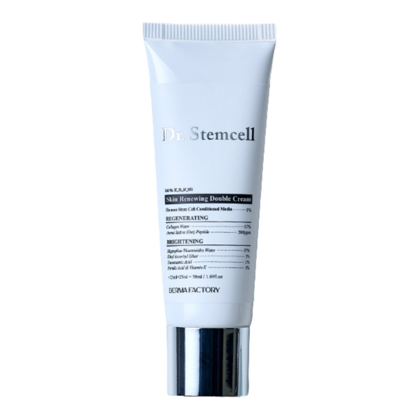 [Dr.Stemcell]スキンリニューイングダブルクリーム 50mL / ヒト幹細胞培養液/ペプチド/トラネキサム酸3%/ビタミンC誘 導体3%/ナイアシンアミド2%/ハリ弾カケア/ 韓国コスメ
