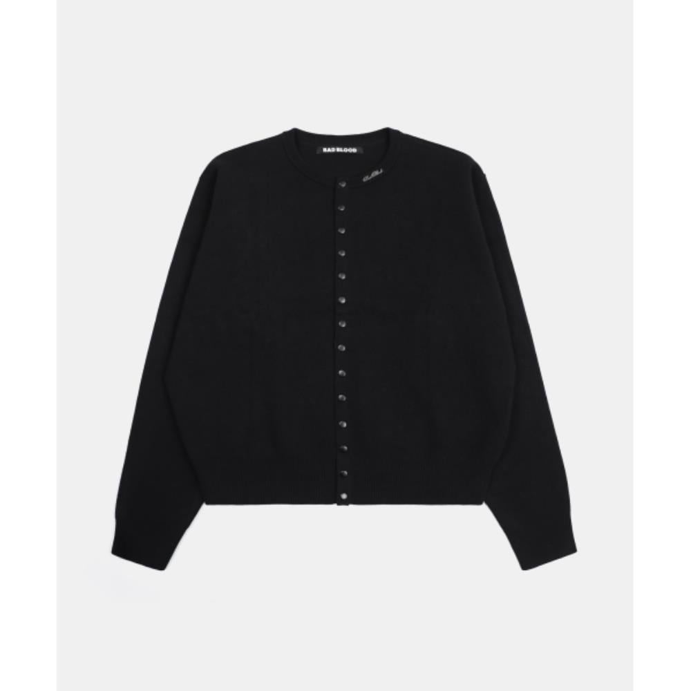 BADBLOOD Heavyweight Button Up Cardigan Black w-cdg25-00