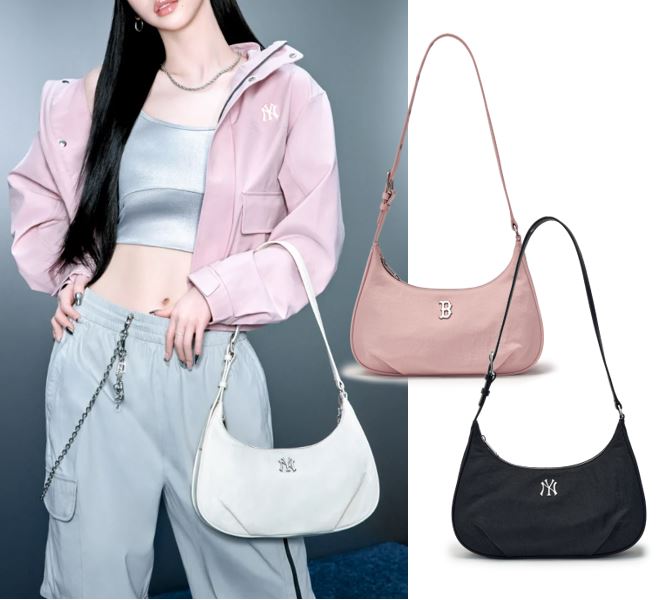 Basic Vintage Nylon Hobo Bag (3ABQVN16N-50IVS, 3ABQVN16N-43PKL,3ABQVN16N-50BKS)