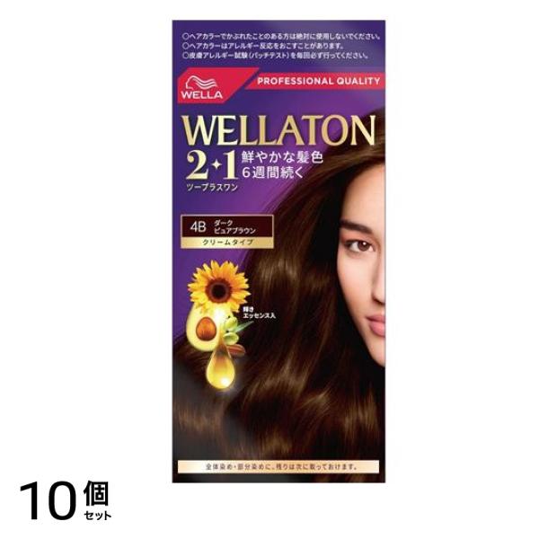 トーン2+1(ツープラスワン) クリームタイプ 4B ダークピュアブラウン 1組入 10個セット 14,410円
