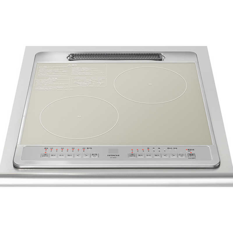 日立　HITACHI　ビルトインIHクッキングヒーター グリル無し [45cm幅 2口IH] シルバー(宅配商品)　HT-40SC