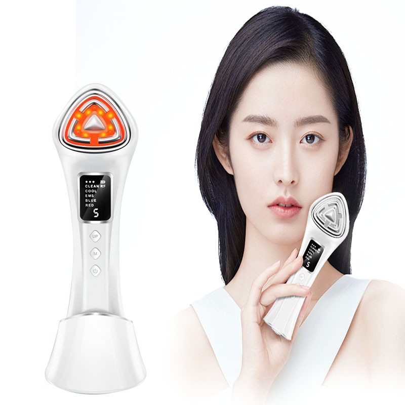 RF温冷美顔器 1台8役 EMS 美顔器 リフトアップ 2色LED光 イオン導入 イオン導出 毛穴ケア ほうれい線 しわ たるみ くすみ 引き締め ジェル付き