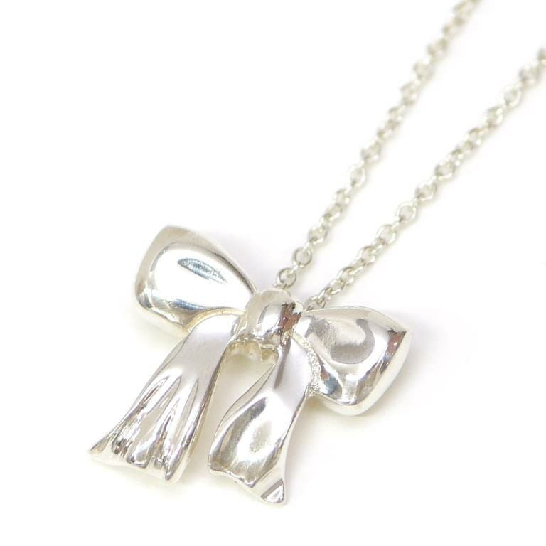 ティファニー TIFFANY&Co. ペンダントネックレス リボンモチーフ /シルバー/SV925【中古】(66404)