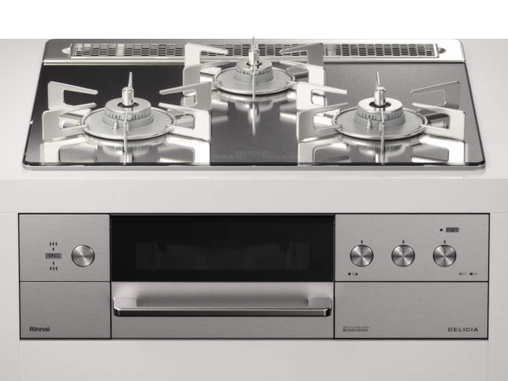 ビルトインコンロ DELICIA デリシア 3口 3V乾電池タイプ ココット別売 プロパンガス 60cm LPG プラチナミラーD RHS31W30E13RASTW-LPG
