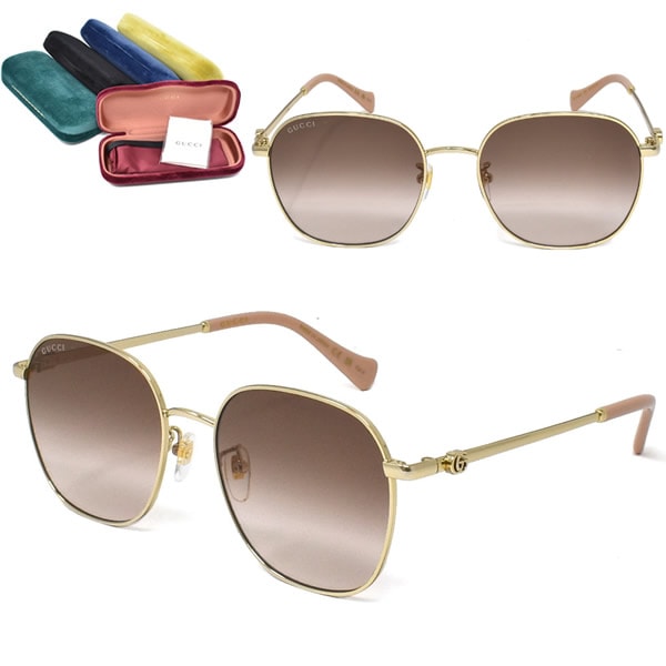 サングラス GG1142SA-002 アジアンフィット メンズ レディース ユニセックス ゴールド ブラウングラデーション