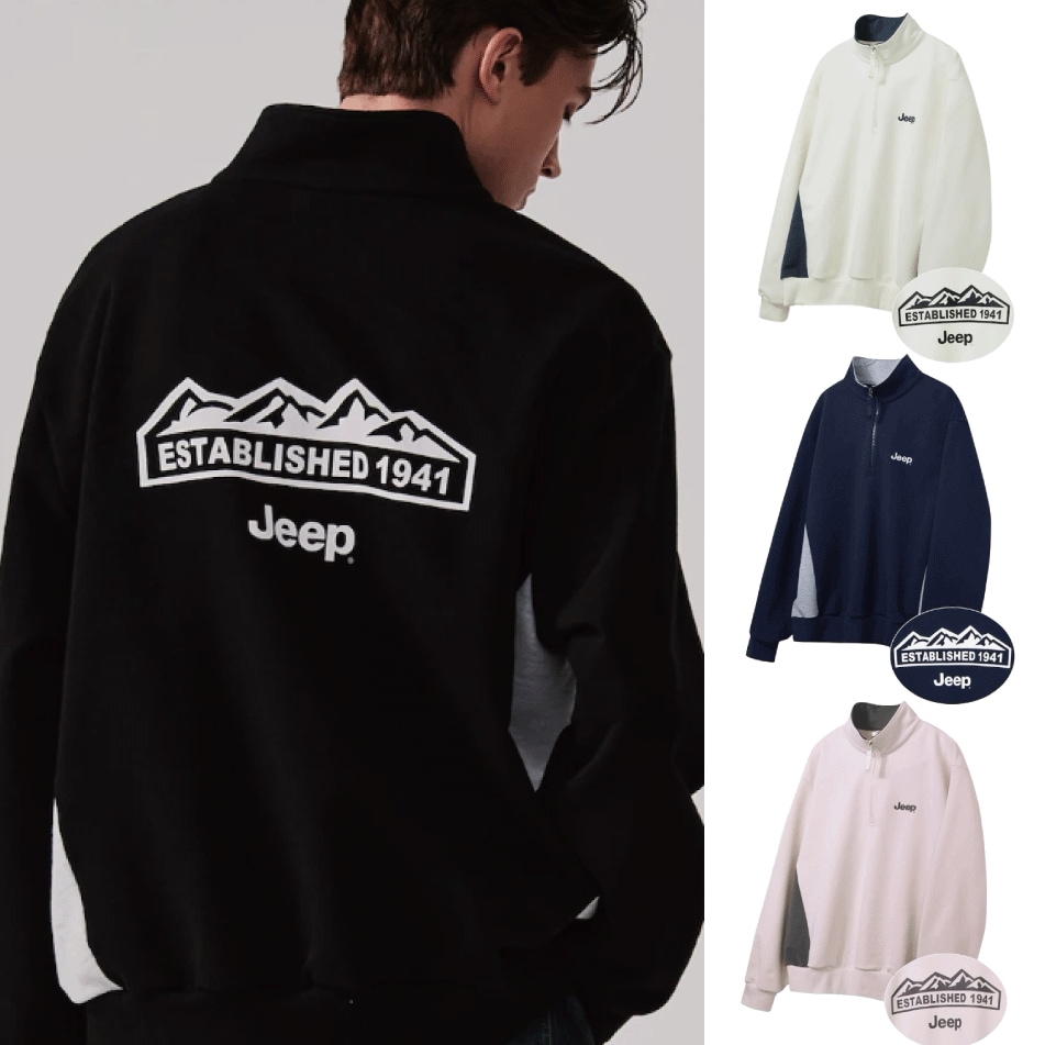 男女兼用 Heavy weight Block Core Half Zip-Up Sweat (4 COLORS)