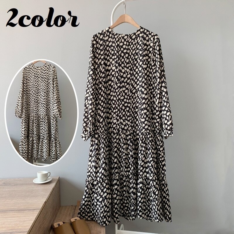 【超お得1つ買うと10個もらえる】急速出荷ワンピース 長袖 レディース 女性 ミモレ丈 ロング丈 フレア ティアード Aライン