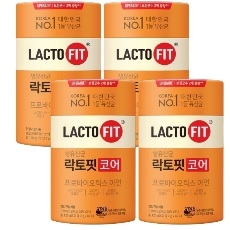 【正規品】 [4個] 生乳酸菌 ラクトフィット コア プロバイオティクス 亜鉛 60包 x 4個