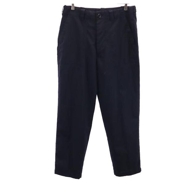 日本製 ウール ベイカー パンツ S ネイビー ワークパンツ ボタンフライ メンズ