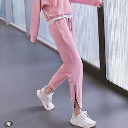 【Moving Peach】ヨガパンツ レディース/リボン ハイウエストパンツ 美脚 大きいサイズ ストレッチ レディース ジョガーパンツ