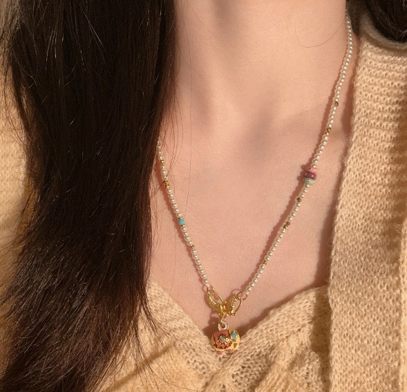百掛け 可愛い 韓国ファッション 美しい首元ネックレス 新