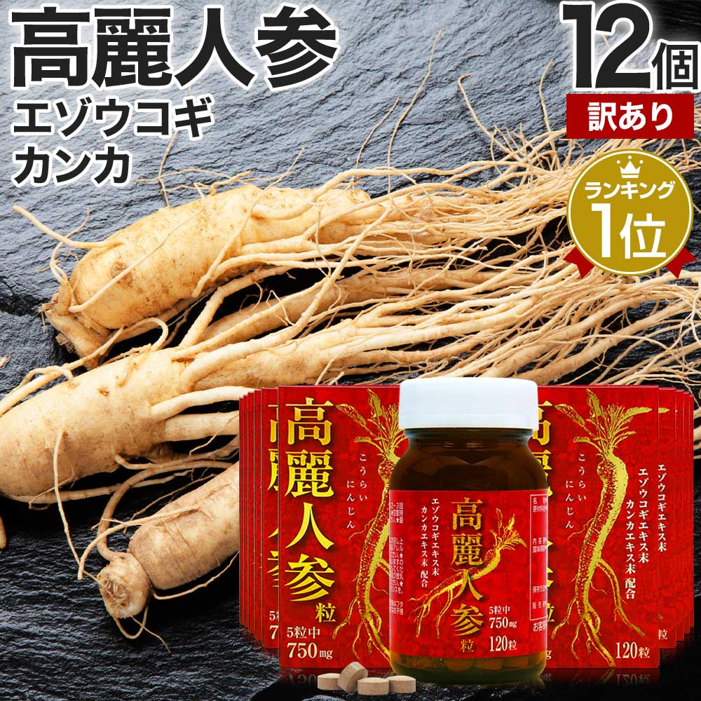 訳あり 高麗人参粒 120粒*12個 約288-360日分 賞味期限2025年3月のみ サプリメント サプリ