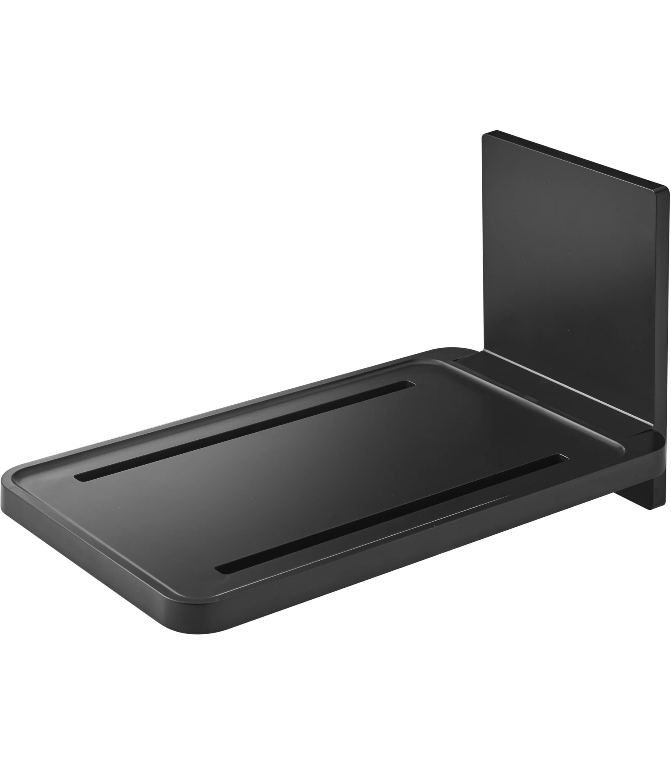 山崎実業(Yamazaki) マグネット バスルーム 折り畳み 棚 ブラック 約W22XD38.7XH22cm タワー 簡単取付 省スペース 5533