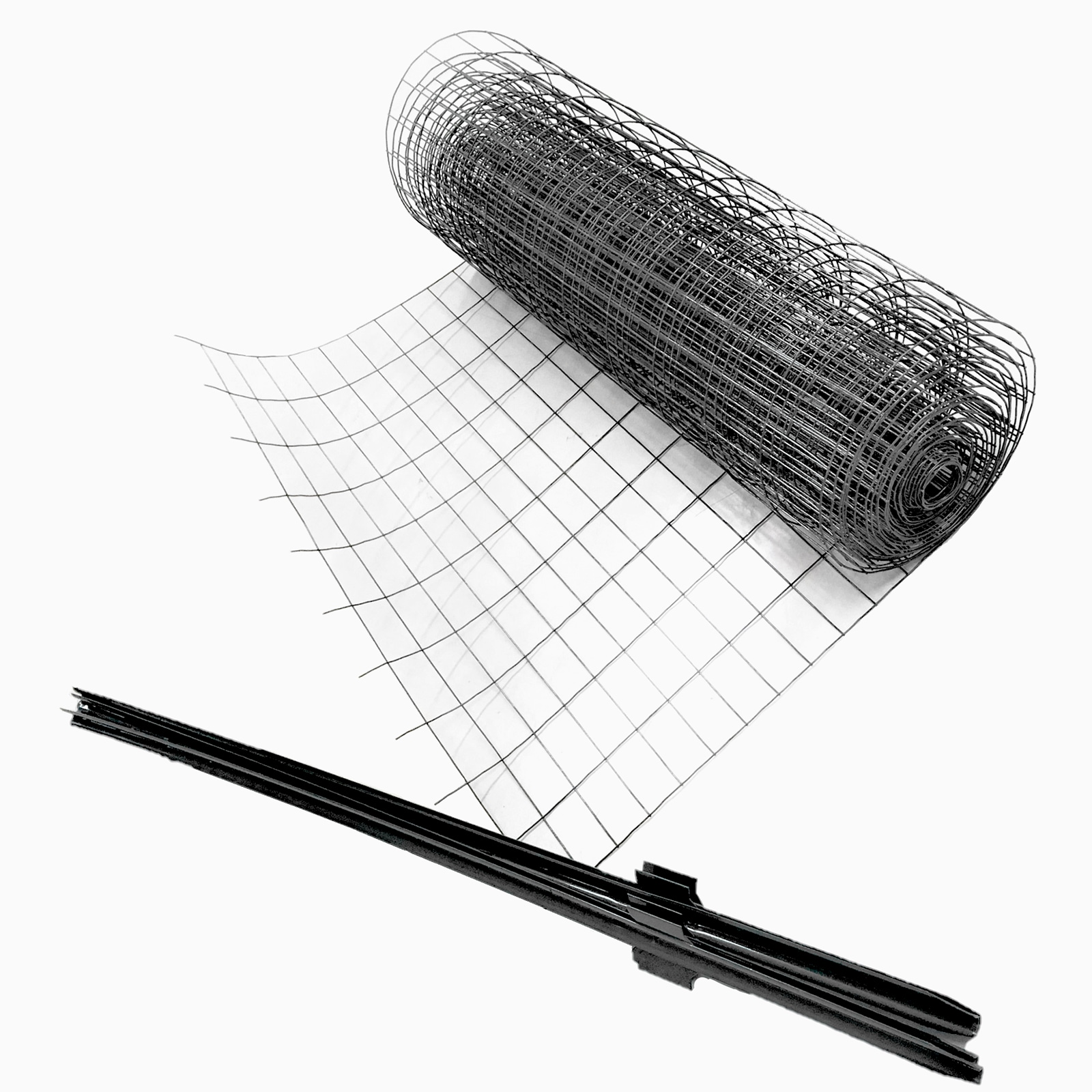 アニマルガードフェンス ブラック 1.0ｍｘ20ｍ 黒 支柱1.45ｍ 11本付 アニマルフェンス 侵入防止用フェンス 防獣フェンス